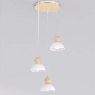 EMIBIG 1677/3PREM KAKI 3PREM WHITE LAMPA WISZĄCA