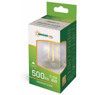 SPECTRUMLED 14072 Żarówka LED KULKA E-27 230V 4W COG WW CLEAR SPECTRUM