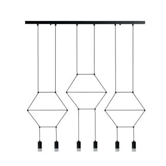 Step into Design XT100-6P Lampa wisząca LINEA-6 LONG czarna 100 cm