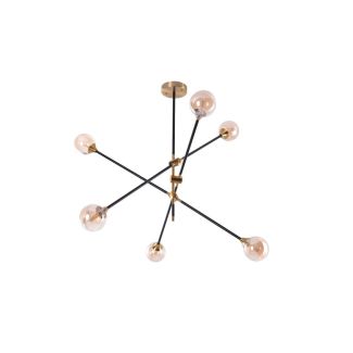 AZZARDO AZ4700 SOLEN 6 BK/GO DECORATIVE PENDANT BLACK / GOLD