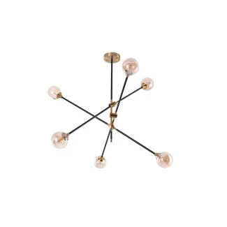 AZZARDO AZ4700 SOLEN 6 BK/GO DECORATIVE PENDANT BLACK / GOLD