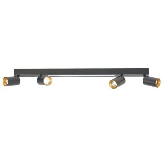 LIGHT PRESTIGE Lampa sufitowa Perugia 4xGU10 + 1xLED czarna LP-0703/4C BK