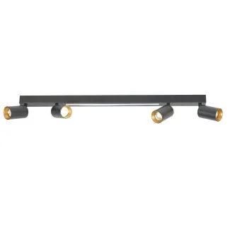 LIGHT PRESTIGE Lampa sufitowa Perugia 4xGU10 + 1xLED czarna LP-0703/4C BK
