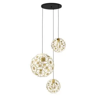 EGLO 39758 LAMPA SKOURA OPRAWA WISZĄCA HL/3 E27 SCHWARZ/MESSING SKOURA