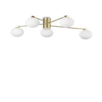 IDEAL LUX 288277 HERMES PL5 D90 OTTONE LAMPA SUFITOWA mosiądz
