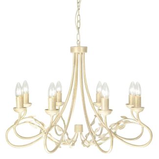 ELSTEAD OLIVIA OV8 IVORY/GOLD 8Lt Chandelier/Semi-Flush