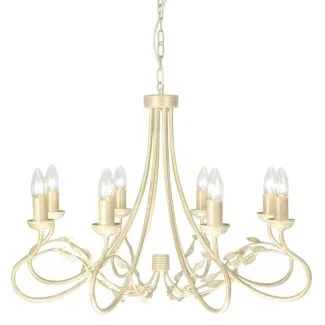 ELSTEAD OLIVIA OV8 IVORY/GOLD 8Lt Chandelier/Semi-Flush