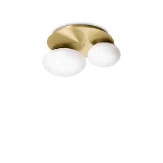 IDEAL LUX 293653 NINFEA PL2 OTTONE LAMPA SUFITOWA mosiądz