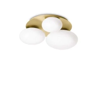 IDEAL LUX 293660 NINFEA PL3 OTTONE LAMPA SUFITOWA mosiądz