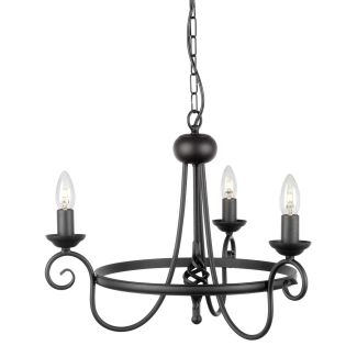 ELSTEAD HARLECH HR3A BLACK 3Lt Chandelier