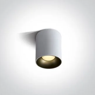 ONE LIGHT 12112Z/W/W Trizin biały cylinder COB LED 3000K 12W + czarny & mosiężny