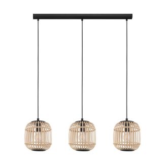 EGLO 43217 LAMPA BORDESLEY OPRAWA WISZĄCA HL/3 E27 SCHWARZ/HOLZ BORDESLEY