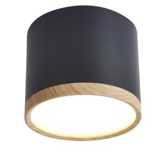 CANDELLUX 2275949 TUBA LAMPA SUFITOWA 9W LED 8,8/7,5 DREWNO+CZARNY 4000K