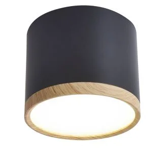 CANDELLUX 2275949 TUBA LAMPA SUFITOWA 9W LED 8,8/7,5 DREWNO+CZARNY 4000K