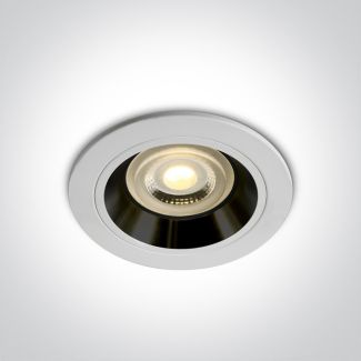 ONE LIGHT 10105ALG/W/B Jalia biały wpust z czarnym odbłyśnikiem i oprawką GU10 MR16 50W dark light