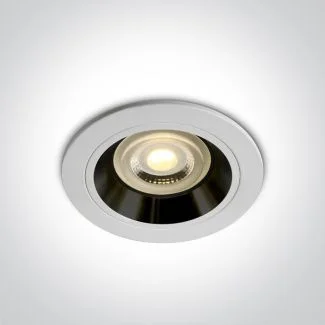 ONE LIGHT 10105ALG/W/B Jalia biały wpust z czarnym odbłyśnikiem i oprawką GU10 MR16 50W dark light