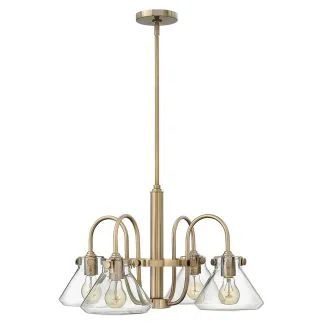 ELSTEAD Congress HK-CONGRESS4-A-BC 4 Light Clear Glass Chandelier - Brushed Caramel