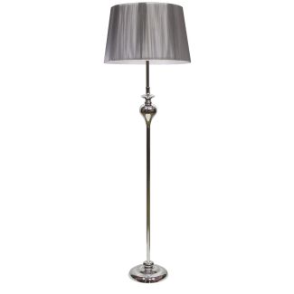 CANDELLUX 51-11947 GILLENIA LAMPA PODŁOGOWA 1X60W E27 SREBRNA + ABAŻUR 51-11947