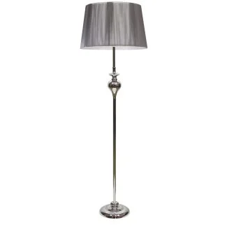 CANDELLUX 51-11947 GILLENIA LAMPA PODŁOGOWA 1X60W E27 SREBRNA + ABAŻUR 51-11947