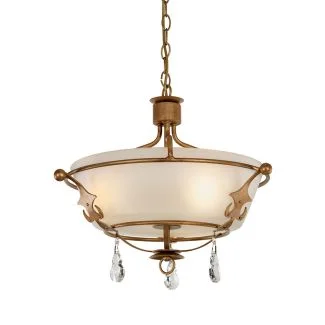 ELSTEAD Windsor WINDSOR-SF-GOLD 3 Light Semi Flush Light - Gold Patina