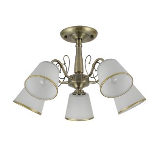 CANDELLUX 35-26583 LOSANNA LAMPA WISZĄCA PATYNOWY 5X40W E14 KLOSZ BIAŁY Z OBWÓDKĄ