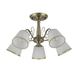CANDELLUX 35-26583 LOSANNA LAMPA WISZĄCA PATYNOWY 5X40W E14 KLOSZ BIAŁY Z OBWÓDKĄ