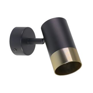CANDELLUX 91-27412 TOBI LAMPA KINKIET CZARNY 1X15W GU10 KLOSZ CZARNY+ZŁOTY