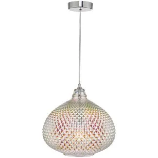 DAR ROI0155 ROISIN 1LT PENDANT OIL CLEAR GLASS POL CHR