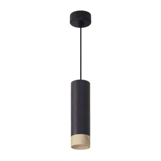 CANDELLUX 31-28419 Conti lampa wisząca czarny 1x15W GU10 klosz czarny+drewniany