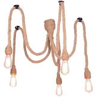 POLUX 312921 Lampa wisząca ROPE PAJĄCZEK E27x5