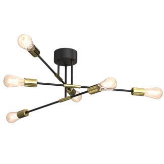 LUMINEX 3907 oprawa sufitowa Flame żyrandol czarny złoty