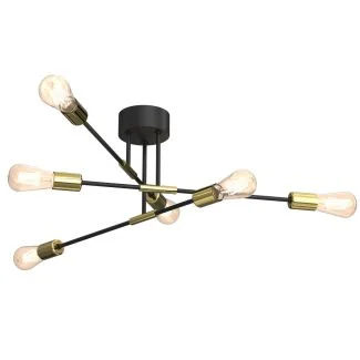 LUMINEX 3907 oprawa sufitowa Flame żyrandol czarny złoty