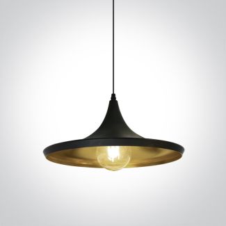 ONE LIGHT 63042/B/BS Zografia czarno-mosiężna lampa wisząca E27 12W