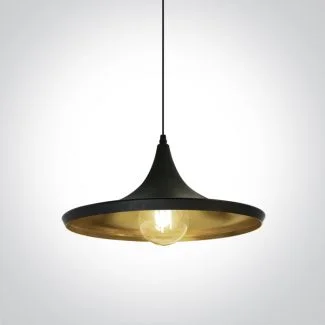 ONE LIGHT 63042/B/BS Zografia czarno-mosiężna lampa wisząca E27 12W