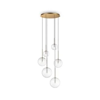 IDEAL LUX 317243 EQUINOXE SP6 OTTONE LAMPA WISZĄCA mosiądz