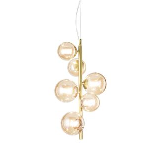 IDEAL LUX 317793 PERLAGE SP6 AMBRA LAMPA WISZĄCA bursztynowy