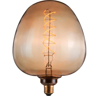 POLUX 317834 Żarówka dekoracyjna DecoVintage Led Filament S190 Amber E27 4W 260lm 1800K