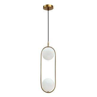 CANDELLUX 32-26279 Cordel lampa wisząca złoty szczotkowany 2x28W G9 klosz biały