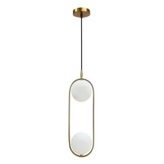 CANDELLUX 32-26279 Cordel lampa wiszÄ
ca zĆoty szczotkowany 2x28W G9 klosz biaĆy