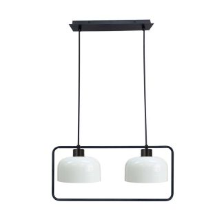 CANDELLUX 32-26811 Zodiac lampa wisząca czarny 2x40W E27 klosz biały