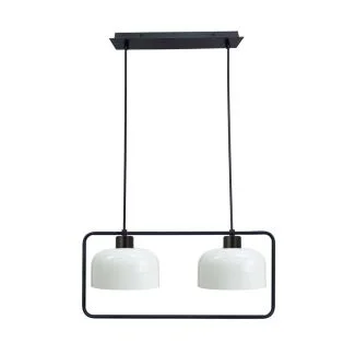 CANDELLUX 32-26811 Zodiac lampa wisząca czarny 2x40W E27 klosz biały