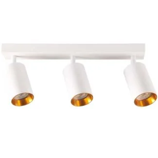 POLUX 321213 Lampa ścienno-sufitowa MARIBEL 3 GU10 biała + złote pierścienie
