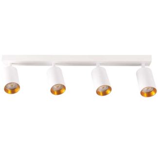 POLUX 321220 Lampa ścienno-sufitowa MARIBEL 4 GU10 biała + złote pierścienie