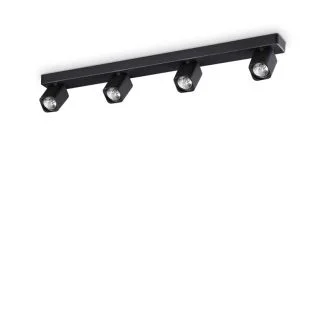 IDEAL LUX 321523 RUDY PL4 SQUARE NERO LAMPA SUFITOWA czarny