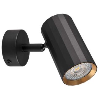 POLUX 323415 Lampa ścienno-sufitowa NICEA 1 czarno-złota GU10