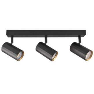 POLUX 323439 Lampa ścienno-sufitowa NICEA 3 czarno-złota GU10
