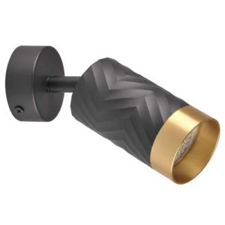 POLUX 323538 Lampa ścienno-sufitowa ARRAS 1 czarno-złota GU10