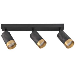 POLUX 323552 Lampa ścienno-sufitowa ARRAS 3 czarno-złota GU10