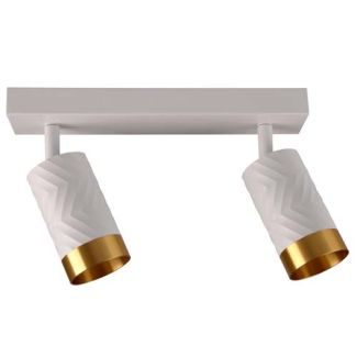 POLUX 323606 Lampa ścienno-sufitowa ARRAS 2 biało-złota GU10