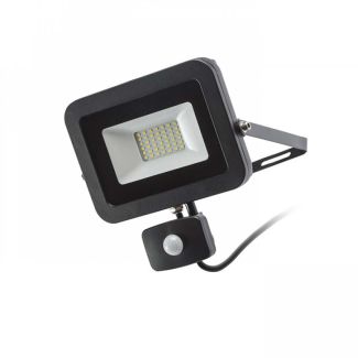 RENDL R12982 PONTA reflektor z czujnikiem czarna 230V LED 30W 120° IP54 3000K